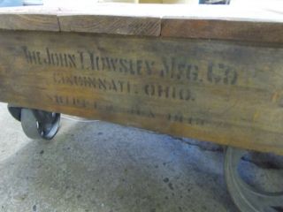 Antique 1913 Railroad Cart John T Towsley Mfg Co Frame w Iron Wheels 10
