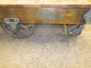 Antique 1913 Railroad Cart John T Towsley Mfg Co Frame w Iron Wheels 11