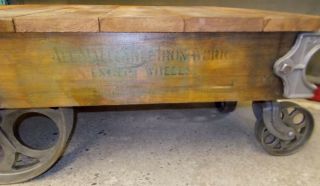 Antique 1913 Railroad Cart John T Towsley Mfg Co Frame w Iron Wheels 3