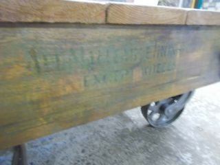 Antique 1913 Railroad Cart John T Towsley Mfg Co Frame w Iron Wheels 8