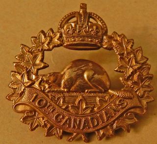 10th Battalion (canadians) Cef Brass Canadian Cap Badge By Hicks & Sons London