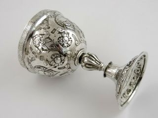 Stunning Cherub and Bacchus HANAU SILVER 230ml WINE GOBLET,  c.  1880 German cup 4