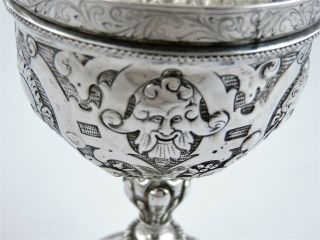 Stunning Cherub and Bacchus HANAU SILVER 230ml WINE GOBLET,  c.  1880 German cup 6