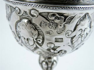 Stunning Cherub and Bacchus HANAU SILVER 230ml WINE GOBLET,  c.  1880 German cup 9