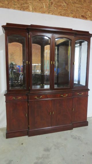 Henkel Harris Mahogany China Cabinet Breakfront