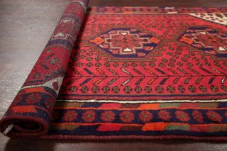 3x5 Geometric Tribal Vintage Hamedan Persian Area Rug Hand - Knotted Oriental Wool 9