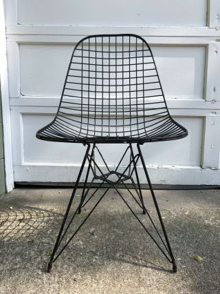 Vintage Eames Herman Miller Wire Mesh Eiffel Dkr Chair Rare