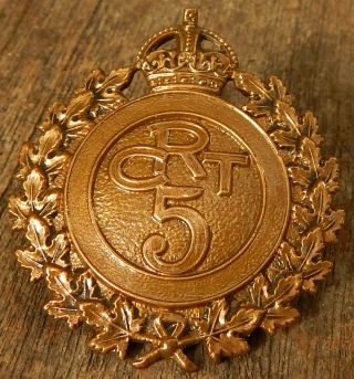 Cef Ww1 5th Canadian Railway Troops Bronze Cap Badge Uk Maker - Marked Railroad