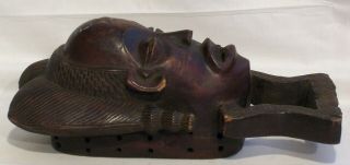 Four old carved wooden African masks Baule and Dan 4