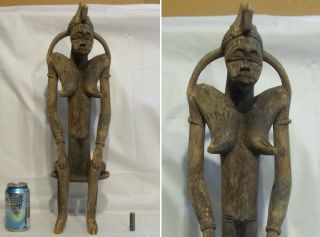 Four old carved wooden African masks Baule and Dan 9