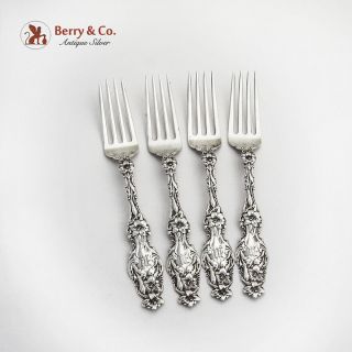Lily Dinner Forks 4 Sterling Silver Whiting Mfg 1902
