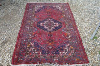 Antique Caucasian Wool Rug 6.  5 ' Persian Geometric Animal Motif H/Weaved 30s Chic 12