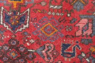 Antique Caucasian Wool Rug 6.  5 ' Persian Geometric Animal Motif H/Weaved 30s Chic 7