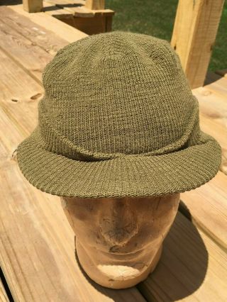 100 Ww2 Jeep Or Mechanics Wool Knit Cap,  Size Large,  From Estate