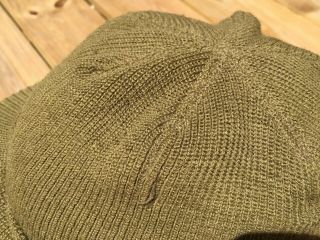 100 WW2 Jeep or Mechanics Wool Knit Cap,  Size Large,  From Estate 5