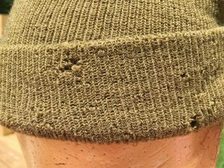 100 WW2 Jeep or Mechanics Wool Knit Cap,  Size Large,  From Estate 6