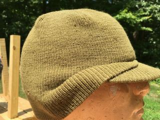 100 WW2 Jeep or Mechanics Wool Knit Cap,  Size Large,  From Estate 7
