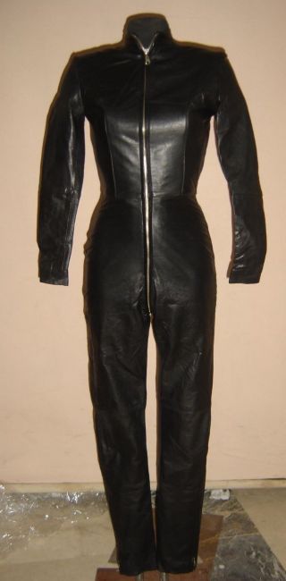 Real Leather Cow Hide Leather Catsuit Dress Mistress Dress Ladies Fetish Gothic