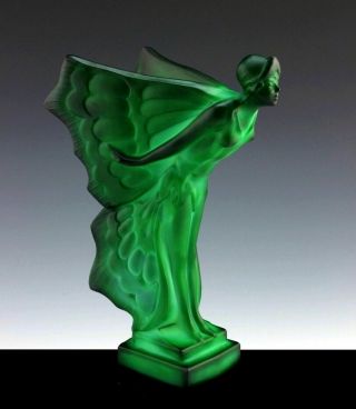 Art Deco Jade Car Mascot Spirit of Ecstasy Figurine Hood Ornament Flying Lady 3