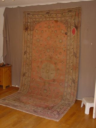 Wonderful Antique 1890 Khotan Samarkand Turkestan Large Rug Hg