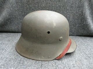 Wwi German Model 1918 Helmet - Wwii Reissued W/ Liner & Chinstrap