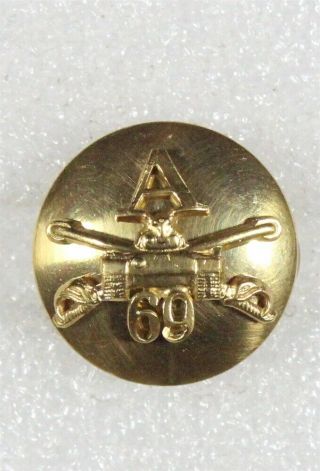 Army Enlisted Collar Pin: Co.  A,  69th Tank Battalion - Gilt,  Domed