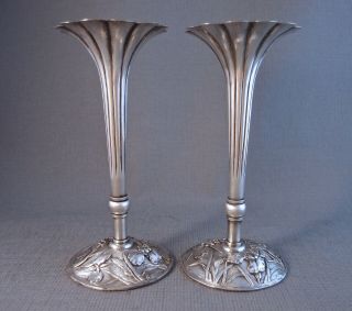Quality Japanese Silver Vases Made By Konoike
