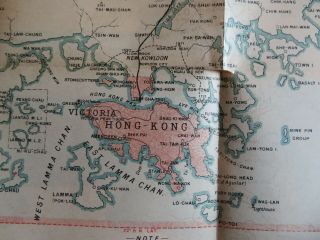 DETAILED MAP OF THE COLONY OF HONG KONG,  NOT SURE OF DATE,  COULD BE GV PERIOD. 2