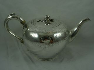 Pretty Victorian Silver Tea Pot,  1846,  513gm