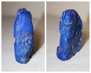 antique hand carved Chinese blue Lapis Lazuli landscape stone sculpture statue 12