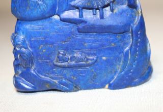 antique hand carved Chinese blue Lapis Lazuli landscape stone sculpture statue 6