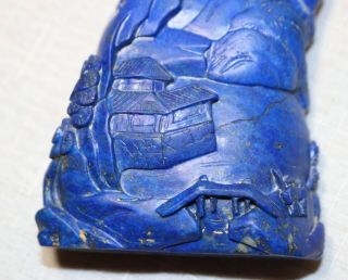 antique hand carved Chinese blue Lapis Lazuli landscape stone sculpture statue 8