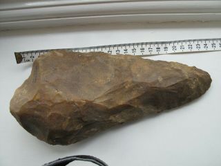 Palaeolithic Flint Large Hand Axe Approx 1kg Labelled Boscombe Station