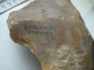 Palaeolithic flint large hand axe approx 1kg labelled Boscombe Station 7