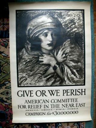 World War I Poster Committee For Relief Of Near East By W.  F.  Benda VG 2