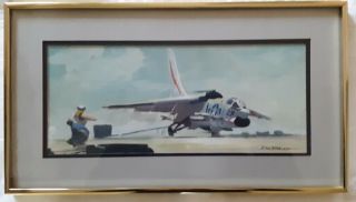 Navy Artist Dan Breuch,  Usn.  " Carrier Landing ",  Painting,  Military Art