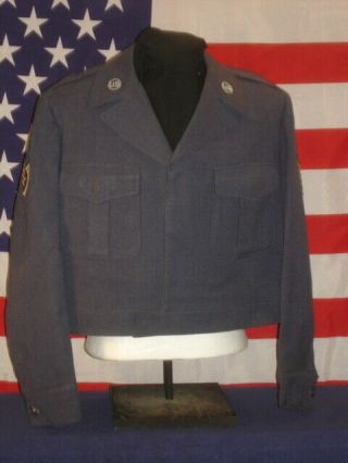 Korean War U.  S.  Air Force Ike Jacket,  Size 44,  1949 Dated,  Bullion Collar Disk