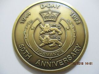 WW2 D - Day 50th Challenge Coin American Legion 1944 1994 Normandie 2