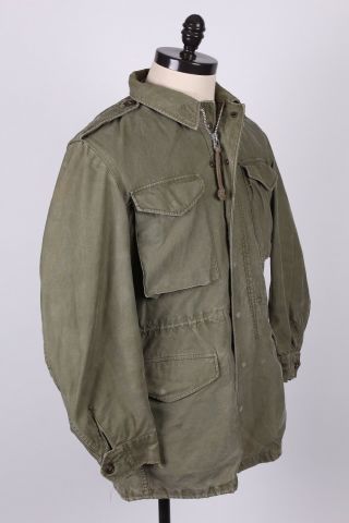 Vtg Korea M - 1951 Army Field Coat Jacket Usa Mens Size Small Long