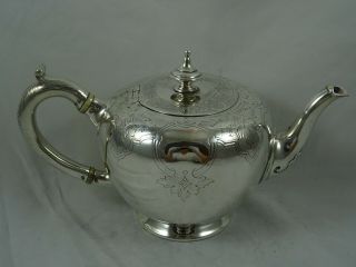 Pretty Victorian Silver Tea Pot,  1862,  534gm