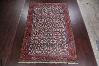 Vintage Heriz Serapi Persian Area Rug 8x12 All - Over IVORY Oriental Hand - Knotted 3