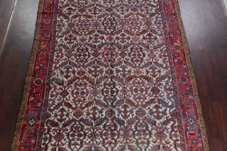 Vintage Heriz Serapi Persian Area Rug 8x12 All - Over IVORY Oriental Hand - Knotted 4