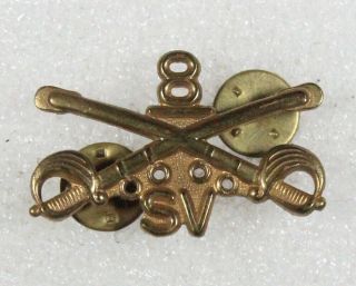 Army Collar Pin: Service Troop,  8th Cavalry Regiment Officer - Korea,  1950 