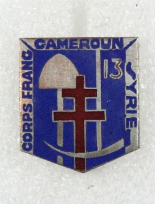 French Army Badge: 13e Bataillon Du Genie,  Corps Franc - No Hallmark