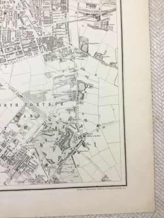 Antique Map Liverpool City Plan 19th Century Old Victorian England 4