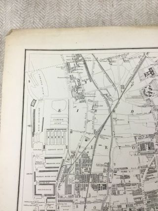 Antique Map Liverpool City Plan 19th Century Old Victorian England 7