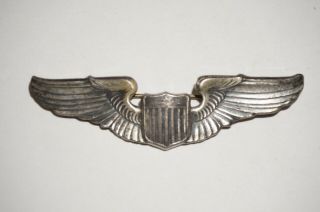 Pilot Wings Us Army Air Forces Aaf Usaaf Wwii Sterling Silver Wing Badge M3284