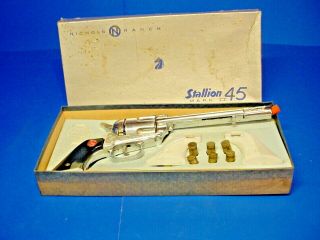 Vintage Nichols " Stallion 45 " Mark Ii Six Shooter Toy Cap Gun W Orig Box