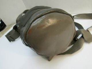 WW2 Swedish Gas Mask Bag FKA 1941 Dated Leather Bottom Canvas Upper w/ Strap 10