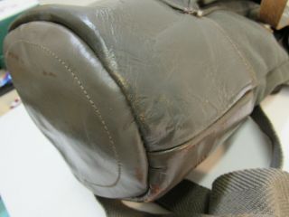 WW2 Swedish Gas Mask Bag FKA 1941 Dated Leather Bottom Canvas Upper w/ Strap 11